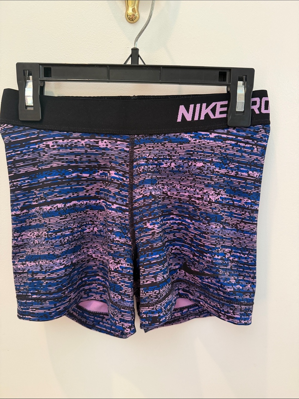 Nike Kids Purple and Blue Patterned Athletic Shorts